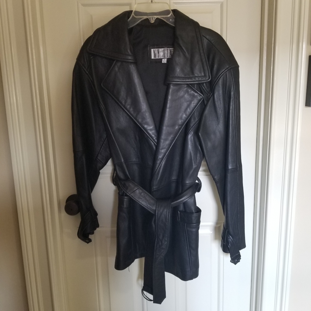 Vintage black leather jacket.  Size Medium